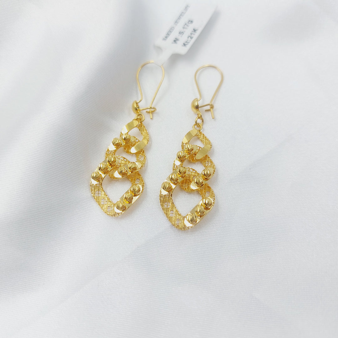 Deluxe Shankle Earrings Made of 21K Gold by Saeed Jewelry 