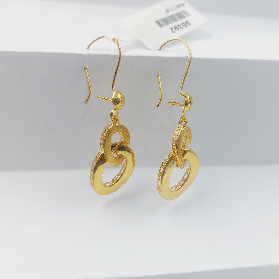 Deluxe Shankle Earrings Made of 21K Gold by Saeed Jewelry 