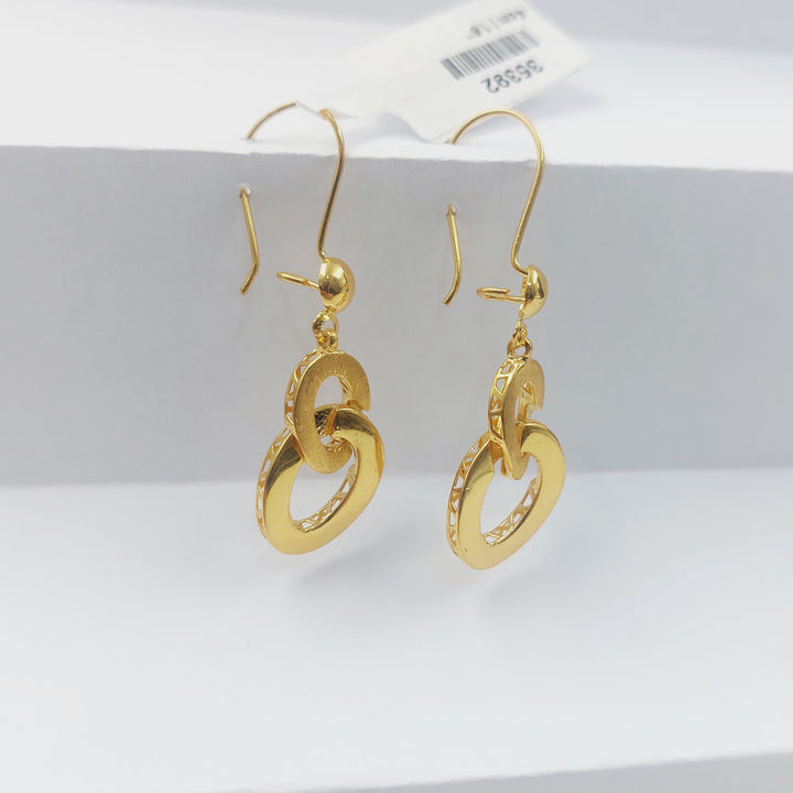 Deluxe Shankle Earrings Made of 21K Gold by Saeed Jewelry 