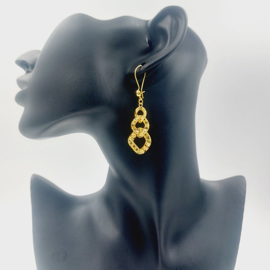 Deluxe Shankle Earrings Made of 21K Gold by Saeed Jewelry 