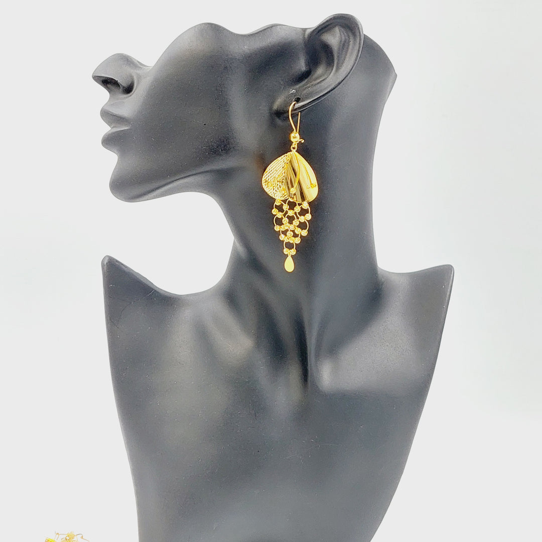 Deluxe Turkish Earrings Made of 21K Gold by Saeed Jewelry 