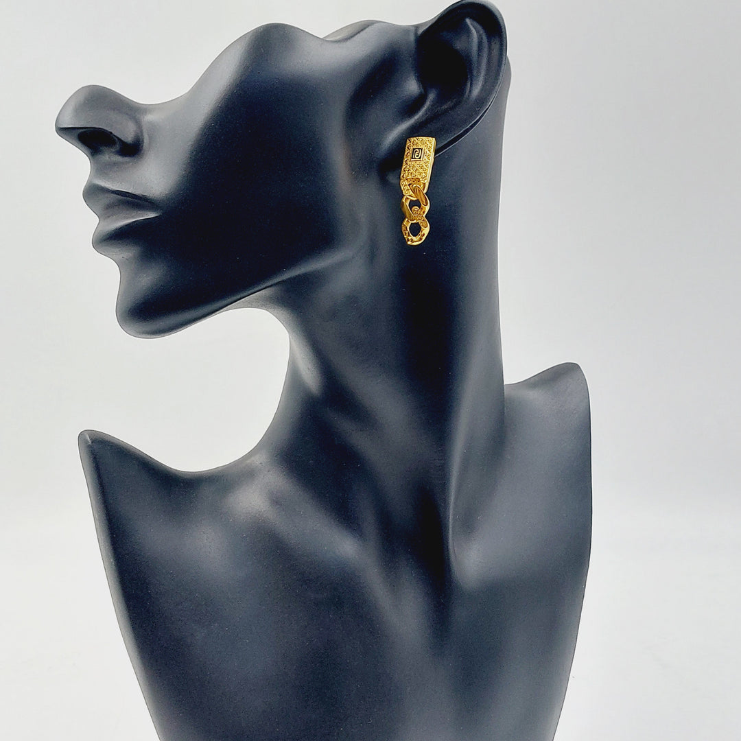 Deluxe Cuban Links Earrings Made of 21K Gold by Saeed Jewelry 