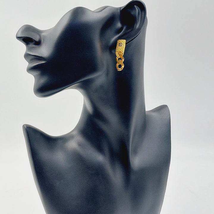 Deluxe Cuban Links Earrings Made of 21K Gold by Saeed Jewelry 