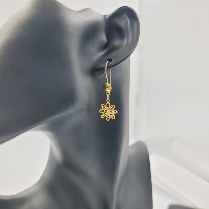 21K حلق وردة اكسترا-مجوهرات الشيخ سعيد-Saeed Jewelry 