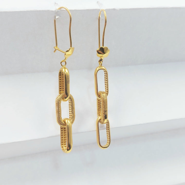 Deluxe Shankle Earrings Made of 21K Gold by Saeed Jewelry 