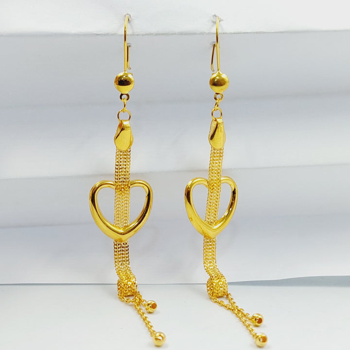 Deluxe Heart Earrings Made of 21K Gold by Saeed Jewelry 