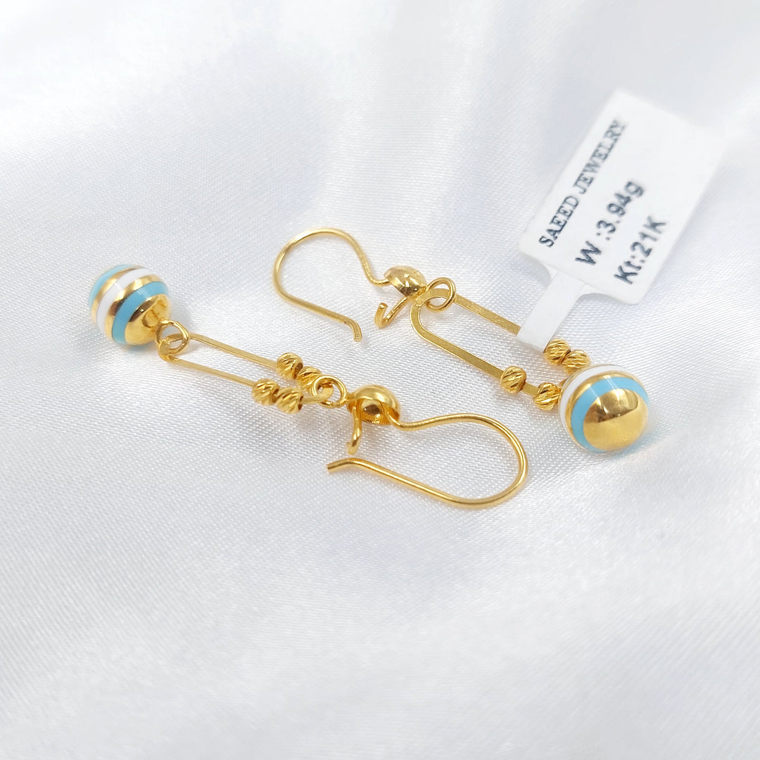 21K حلق اكسترا مينا-مجوهرات الشيخ سعيد-Saeed Jewelry 