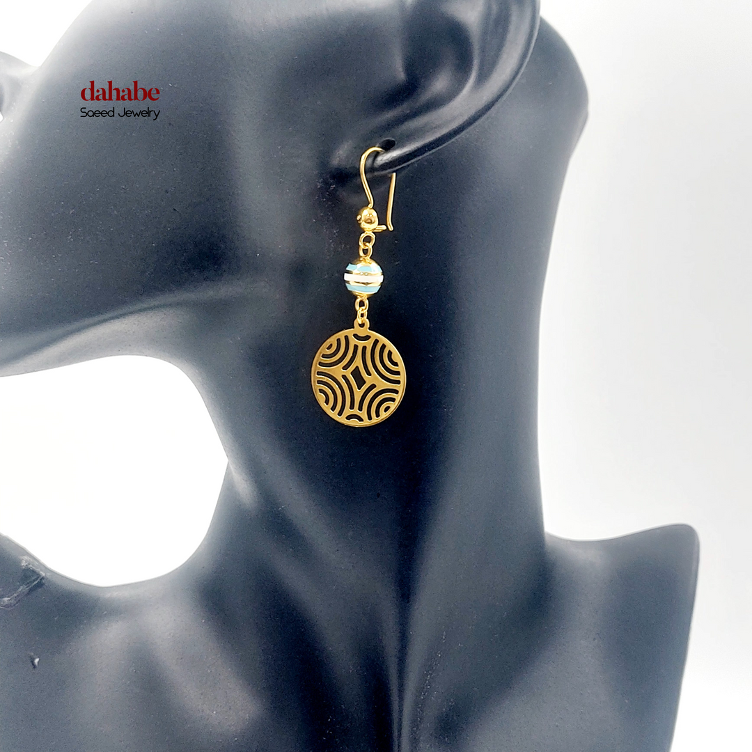 21K Gold Openwork Oval Earrings