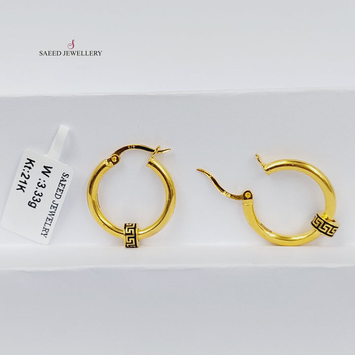 21K Gold Enameled Hoop Earrings by Saeed Jewelry - Image 6