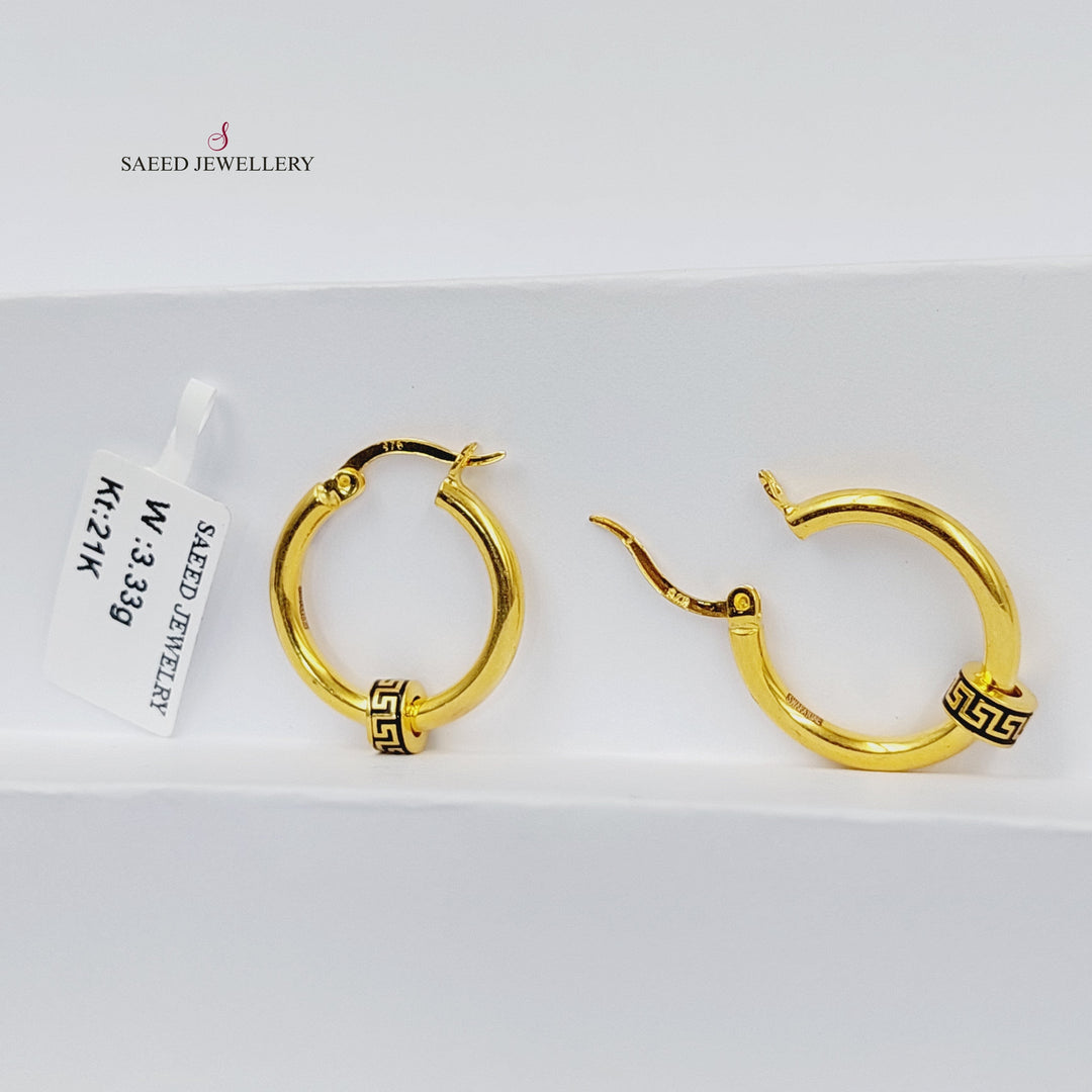 21K Gold Enameled Hoop Earrings by Saeed Jewelry - Image 3