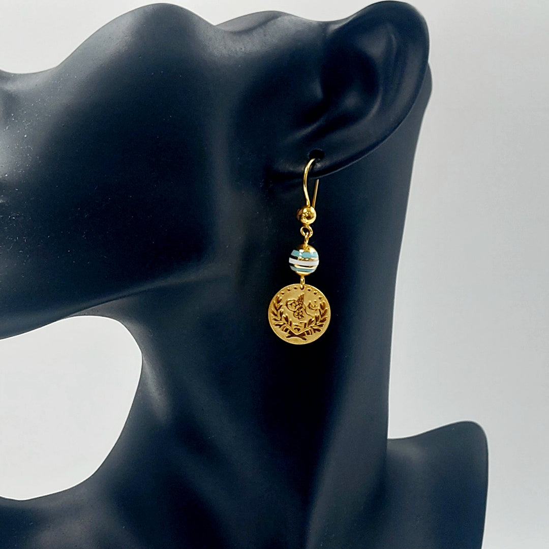 21K حلق اكسترا مينا-مجوهرات الشيخ سعيد-Saeed Jewelry 