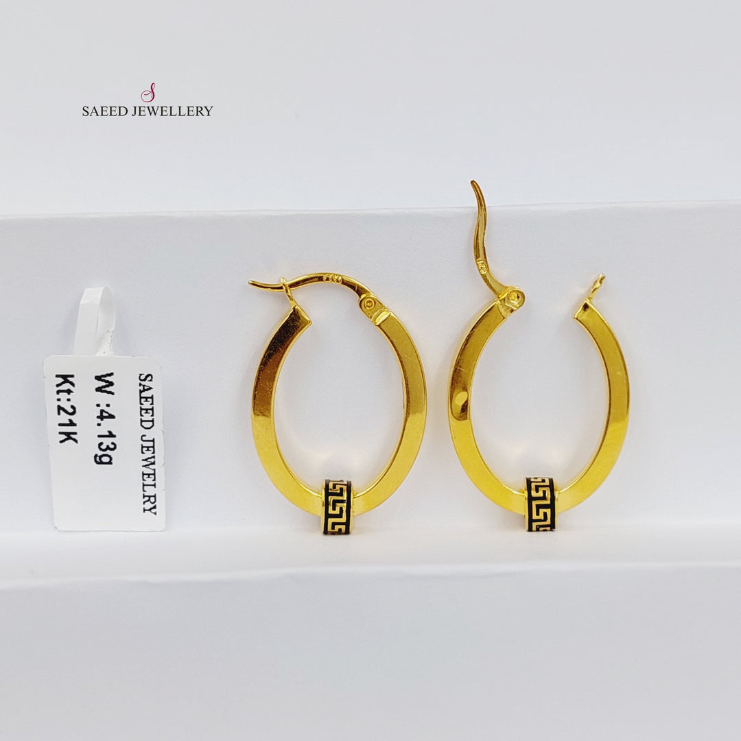 21K Gold Enameled Hoop Earrings by Saeed Jewelry - Image 6