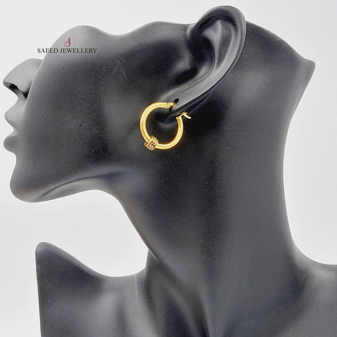 21K Gold Enameled Hoop Earrings by Saeed Jewelry - Image 4