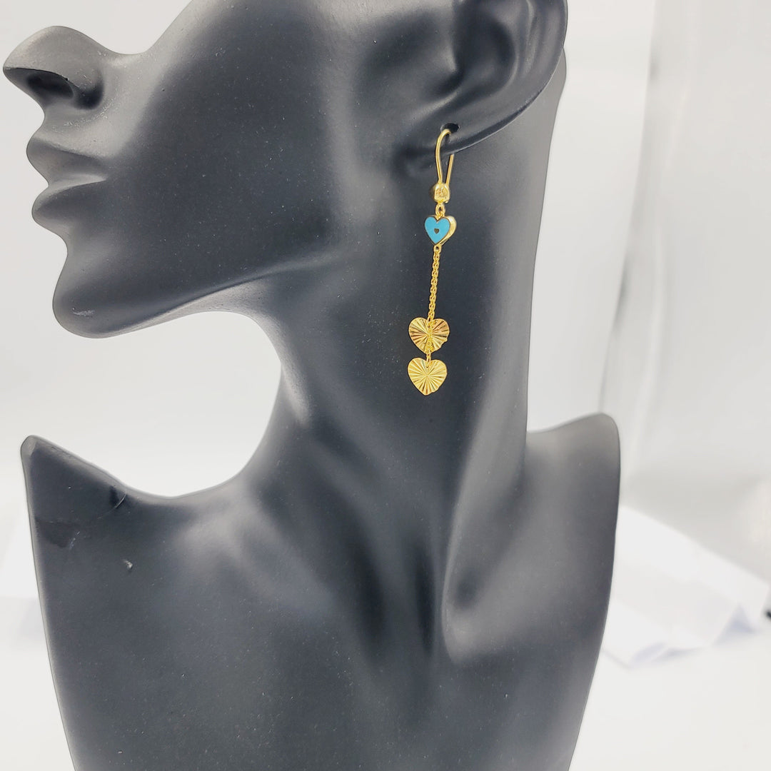 21K حلق قلب مينا-مجوهرات الشيخ سعيد-Saeed Jewelry 