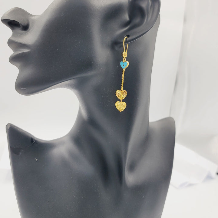 21K حلق قلب مينا-مجوهرات الشيخ سعيد-Saeed Jewelry 