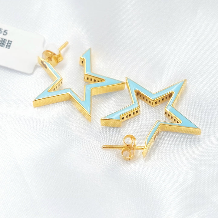 21K حلق نجمة مينا-مجوهرات الشيخ سعيد-Saeed Jewelry 