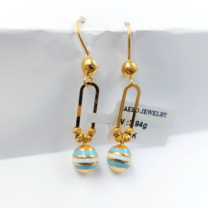 21K حلق اكسترا مينا-مجوهرات الشيخ سعيد-Saeed Jewelry 