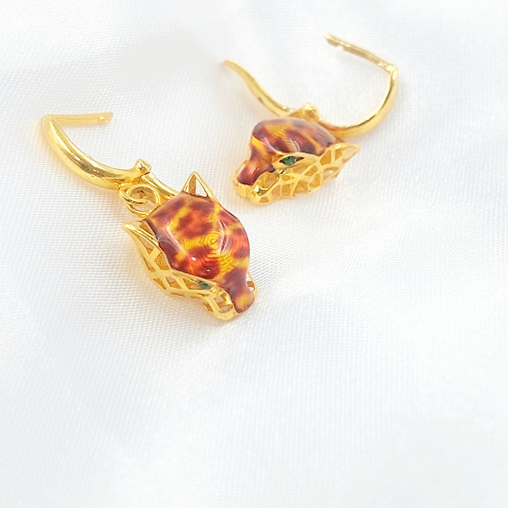 21K حلق تايجر مينا-مجوهرات الشيخ سعيد-Saeed Jewelry 