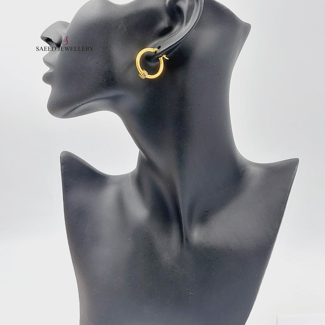 21K Gold Enameled Hoop Earrings by Saeed Jewelry - Image 5