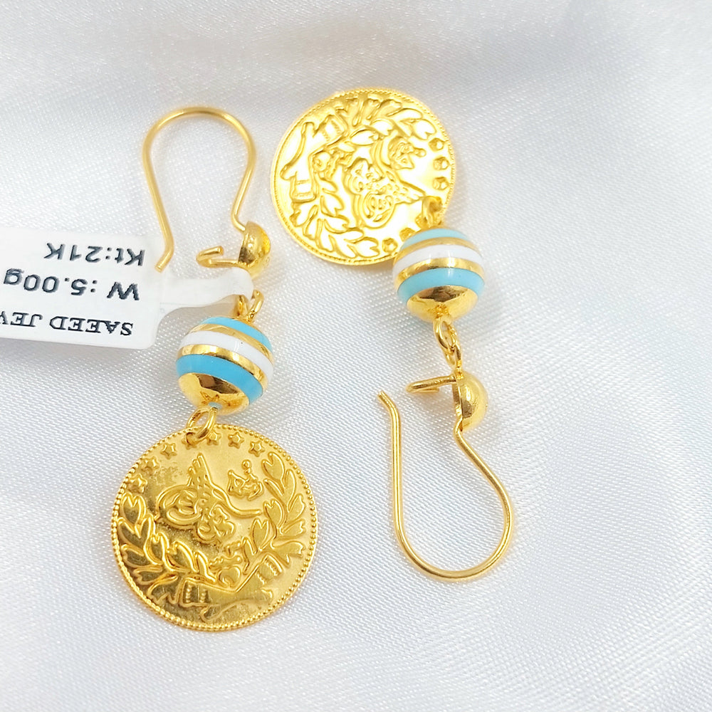 21K حلق اكسترا مينا-مجوهرات الشيخ سعيد-Saeed Jewelry 