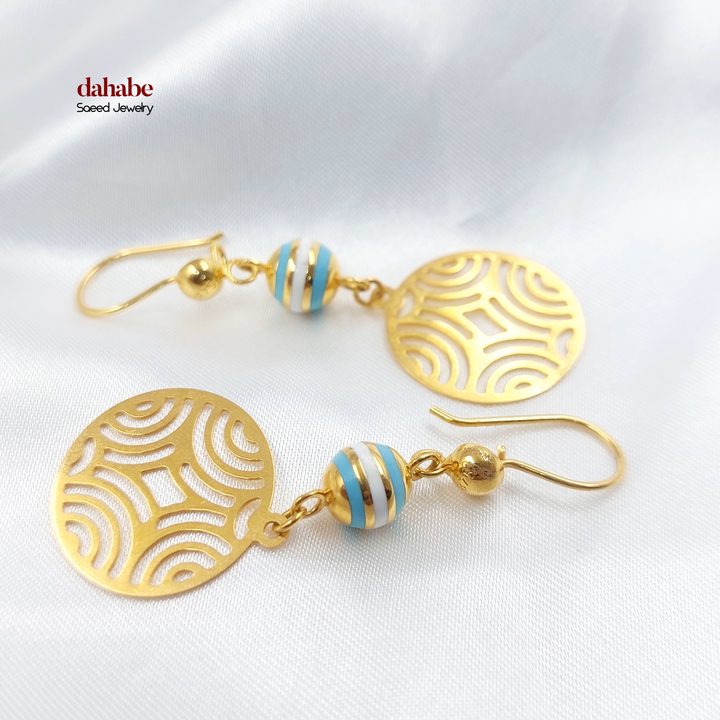 21K Gold Openwork Oval Earrings