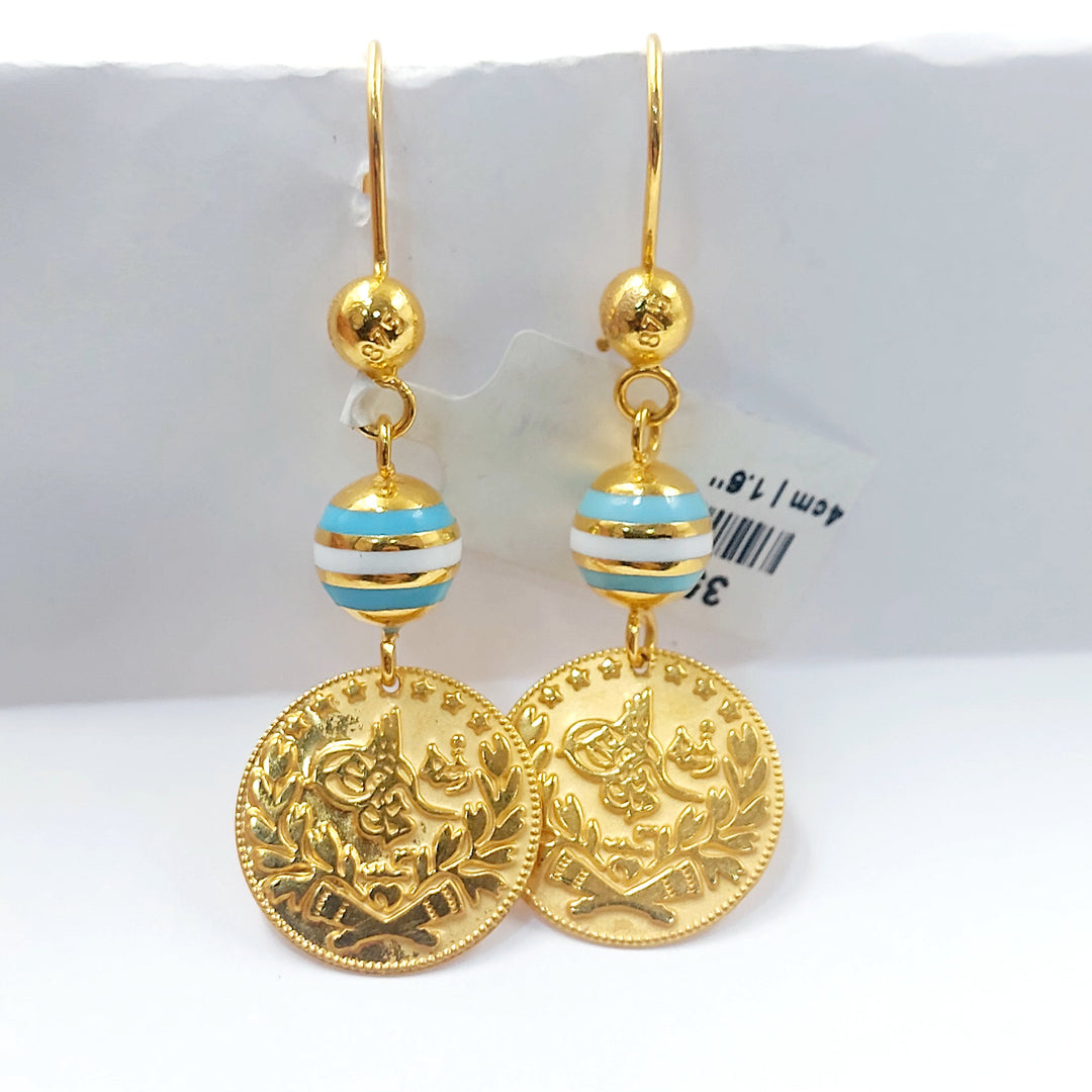 21K حلق اكسترا مينا-مجوهرات الشيخ سعيد-Saeed Jewelry 