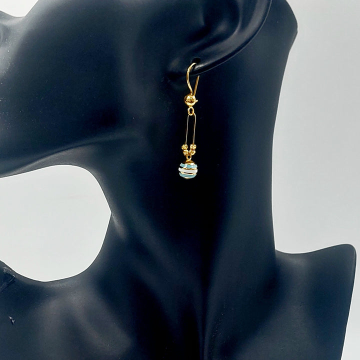 21K حلق اكسترا مينا-مجوهرات الشيخ سعيد-Saeed Jewelry 