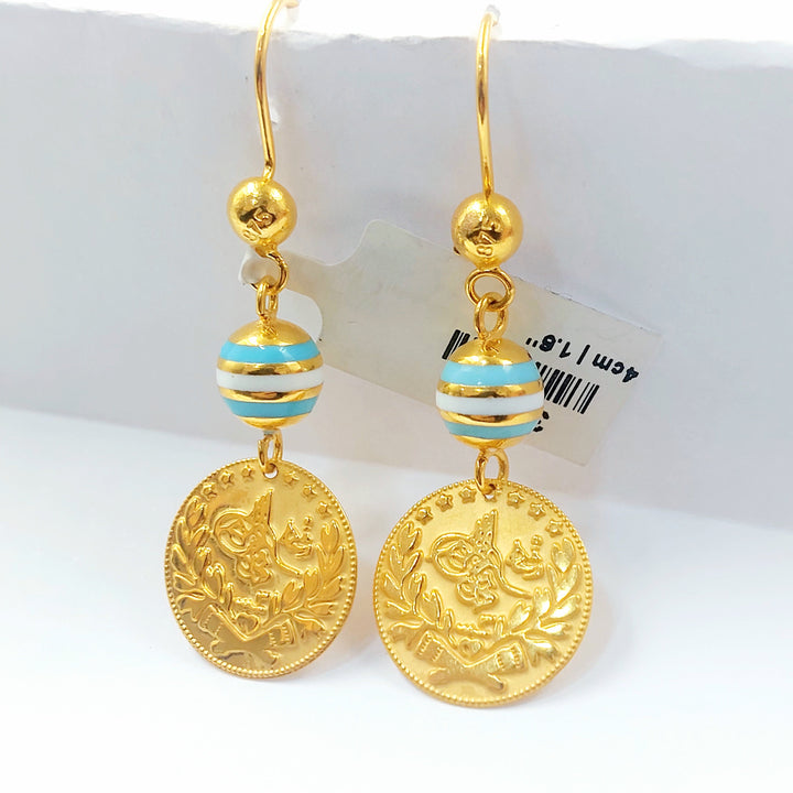 21K حلق اكسترا مينا-مجوهرات الشيخ سعيد-Saeed Jewelry 