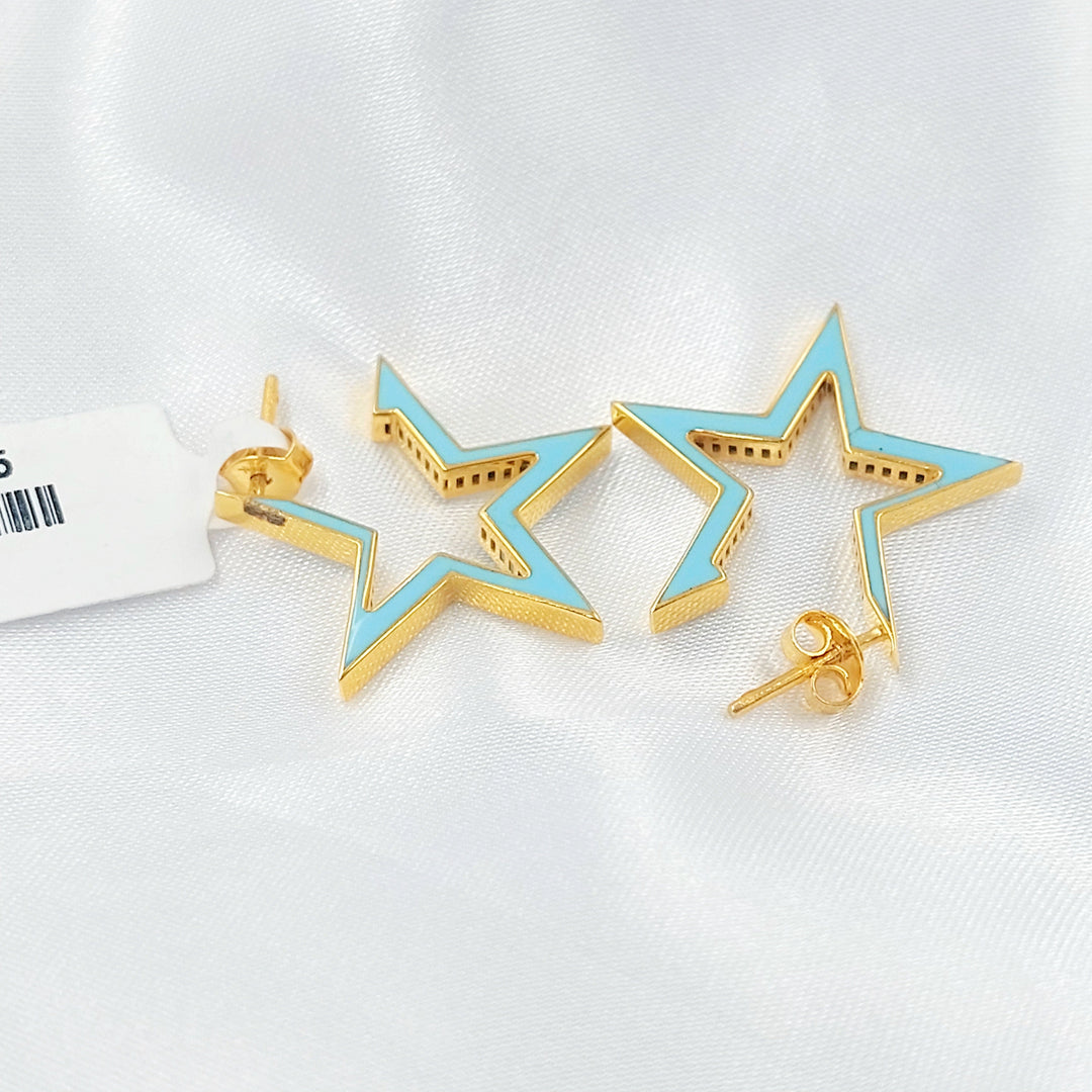 21K حلق نجمة مينا-مجوهرات الشيخ سعيد-Saeed Jewelry 