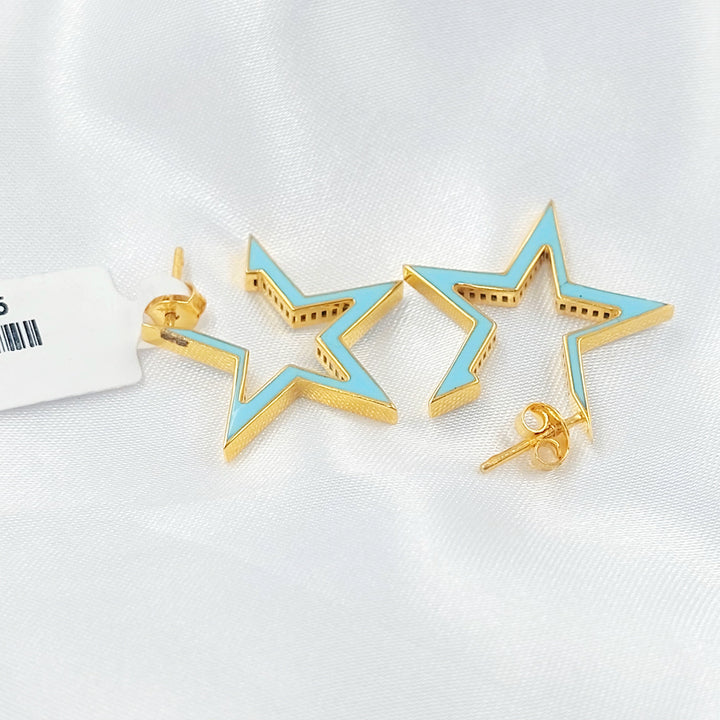 21K حلق نجمة مينا-مجوهرات الشيخ سعيد-Saeed Jewelry 