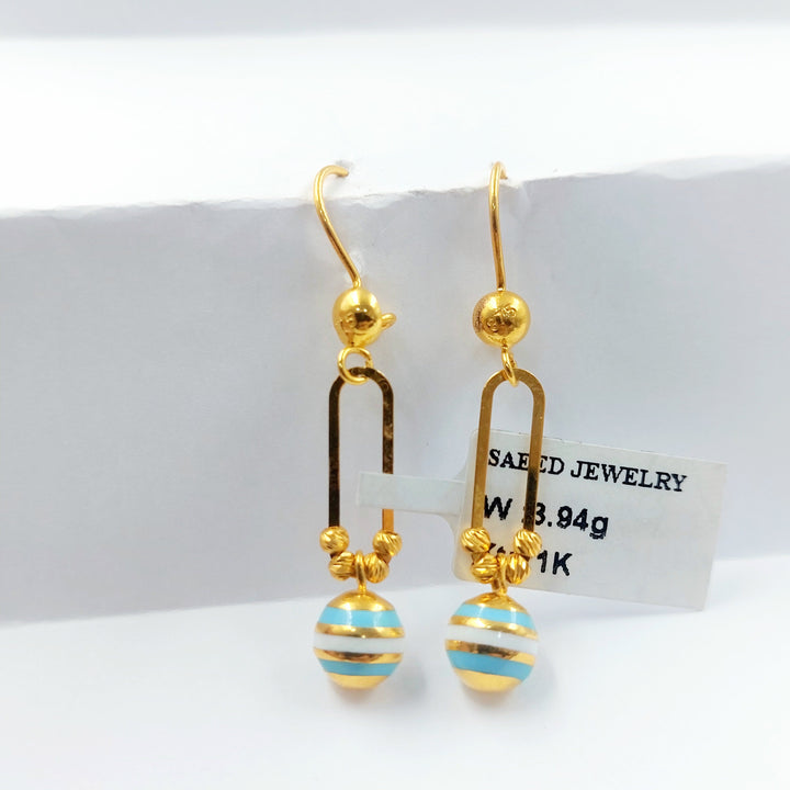 21K حلق اكسترا مينا-مجوهرات الشيخ سعيد-Saeed Jewelry 