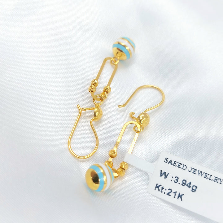 21K حلق اكسترا مينا-مجوهرات الشيخ سعيد-Saeed Jewelry 