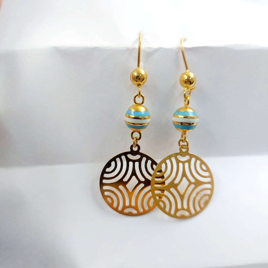 21K حلق اكسترا مينا-مجوهرات الشيخ سعيد-Saeed Jewelry 