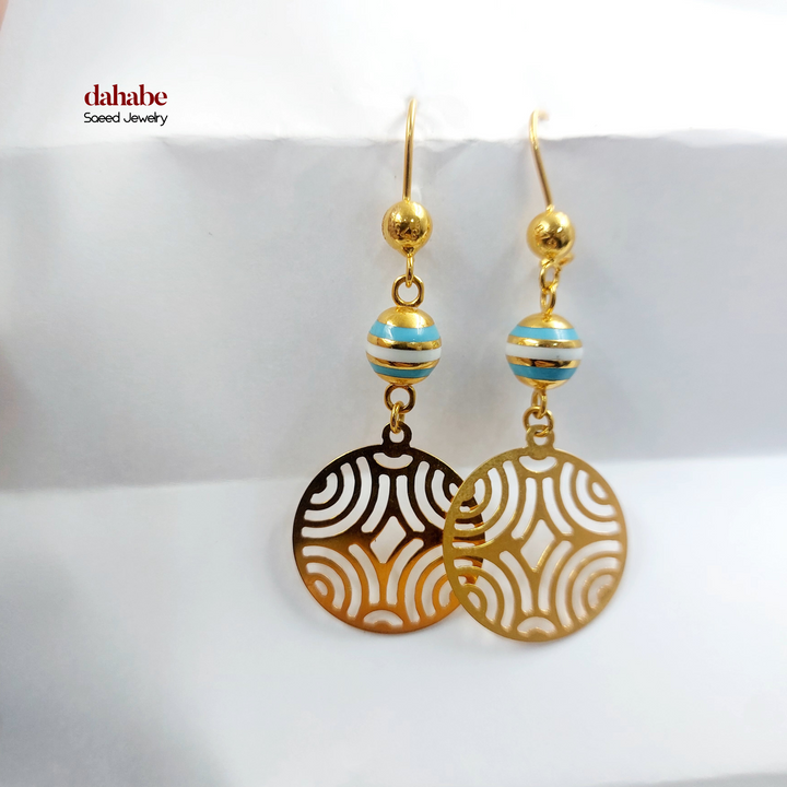 21K Gold Openwork Oval Earrings