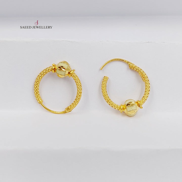 21K حلق ذبلة مينا-مجوهرات الشيخ سعيد-Saeed Jewelry 