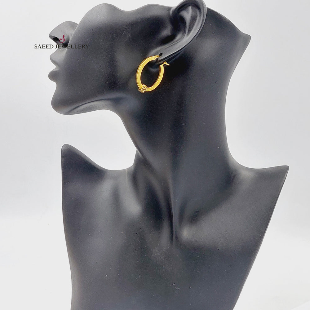 21K Gold Enameled Hoop Earrings by Saeed Jewelry - Image 2