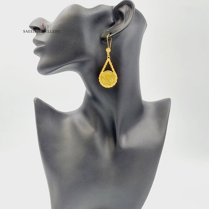 21K حلق جدل انجليزي-مجوهرات الشيخ سعيد-Saeed Jewelry 