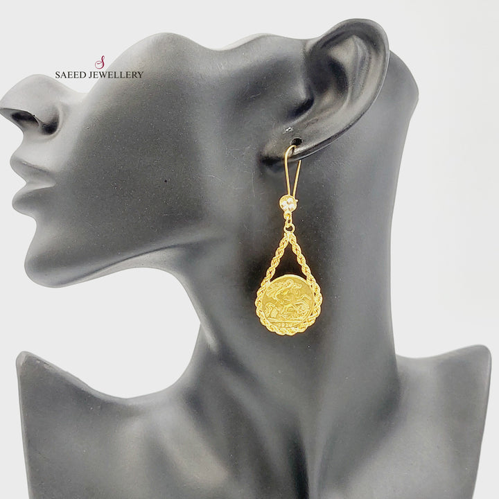 21K حلق جدل انجليزي-مجوهرات الشيخ سعيد-Saeed Jewelry 