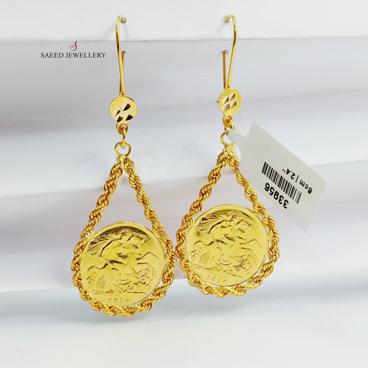 21K حلق جدل انجليزي-مجوهرات الشيخ سعيد-Saeed Jewelry 