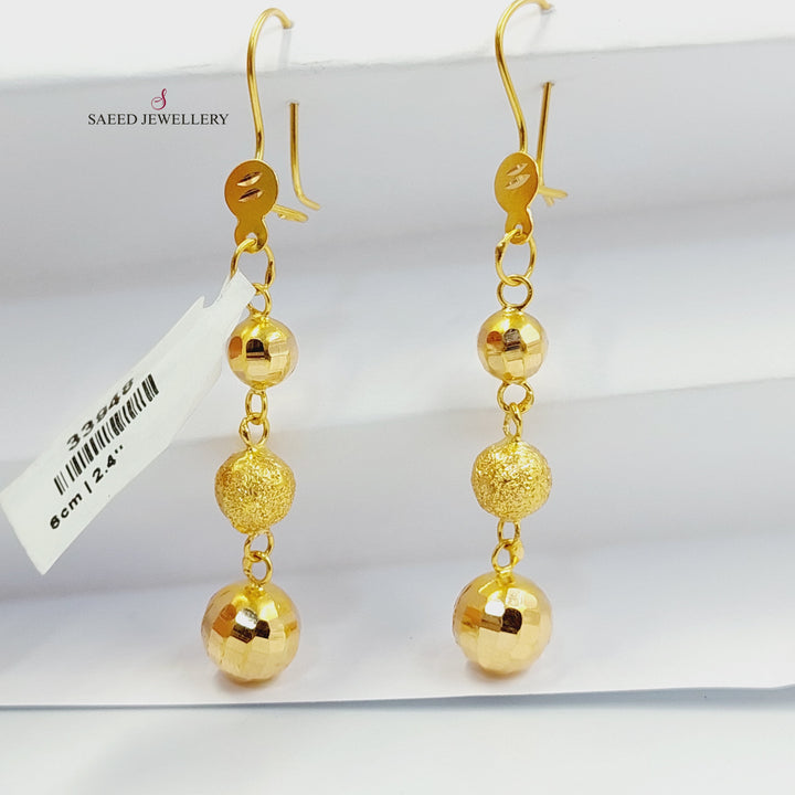 21K حلق مسبحة نقش-مجوهرات الشيخ سعيد-Saeed Jewelry 