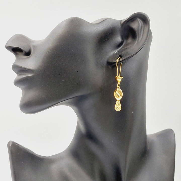 21K حلق دمعة نقش-مجوهرات الشيخ سعيد-Saeed Jewelry 