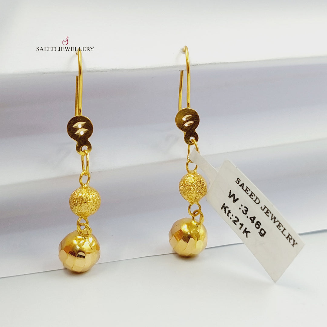 21K حلق مسبحة نقش-مجوهرات الشيخ سعيد-Saeed Jewelry 