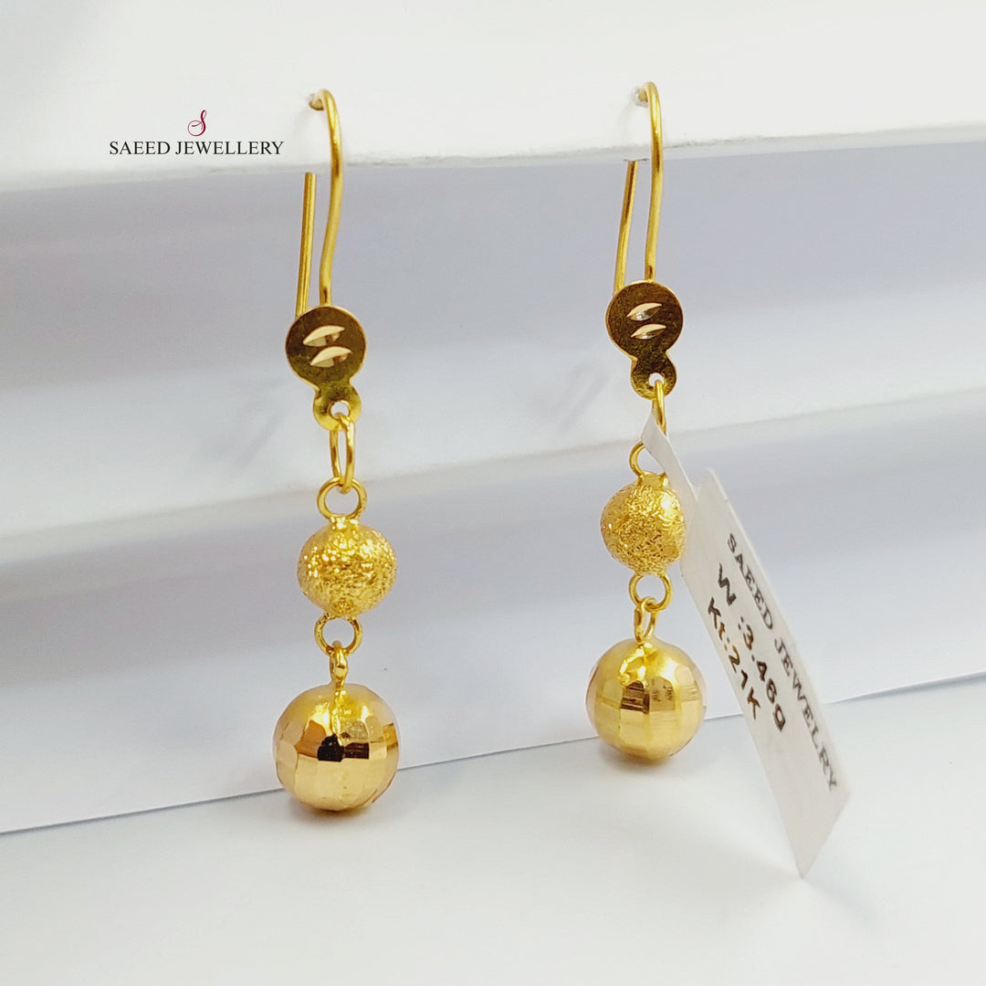 21K حلق مسبحة نقش-مجوهرات الشيخ سعيد-Saeed Jewelry 