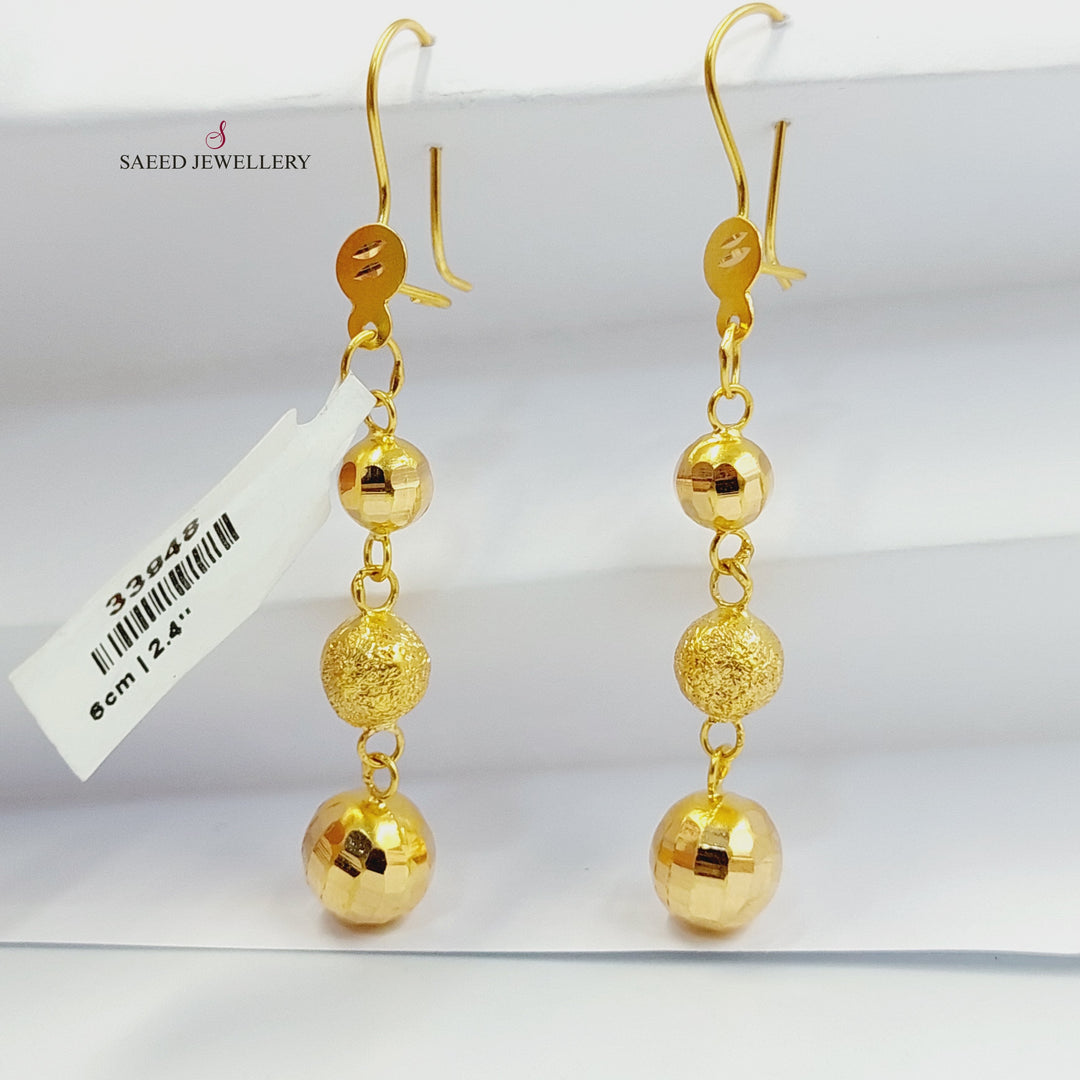 21K حلق مسبحة نقش-مجوهرات الشيخ سعيد-Saeed Jewelry 