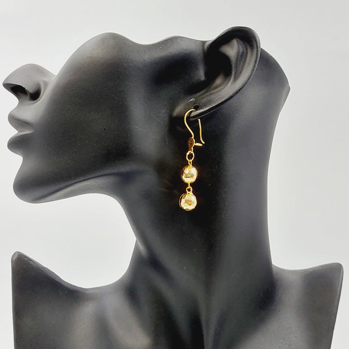 21K حلق نجمة نقش-مجوهرات الشيخ سعيد-Saeed Jewelry 