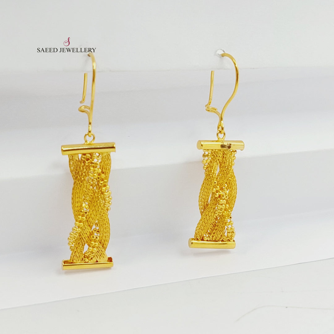 21K Gold Fancy Earrings by Saeed Jewelry - Image 3