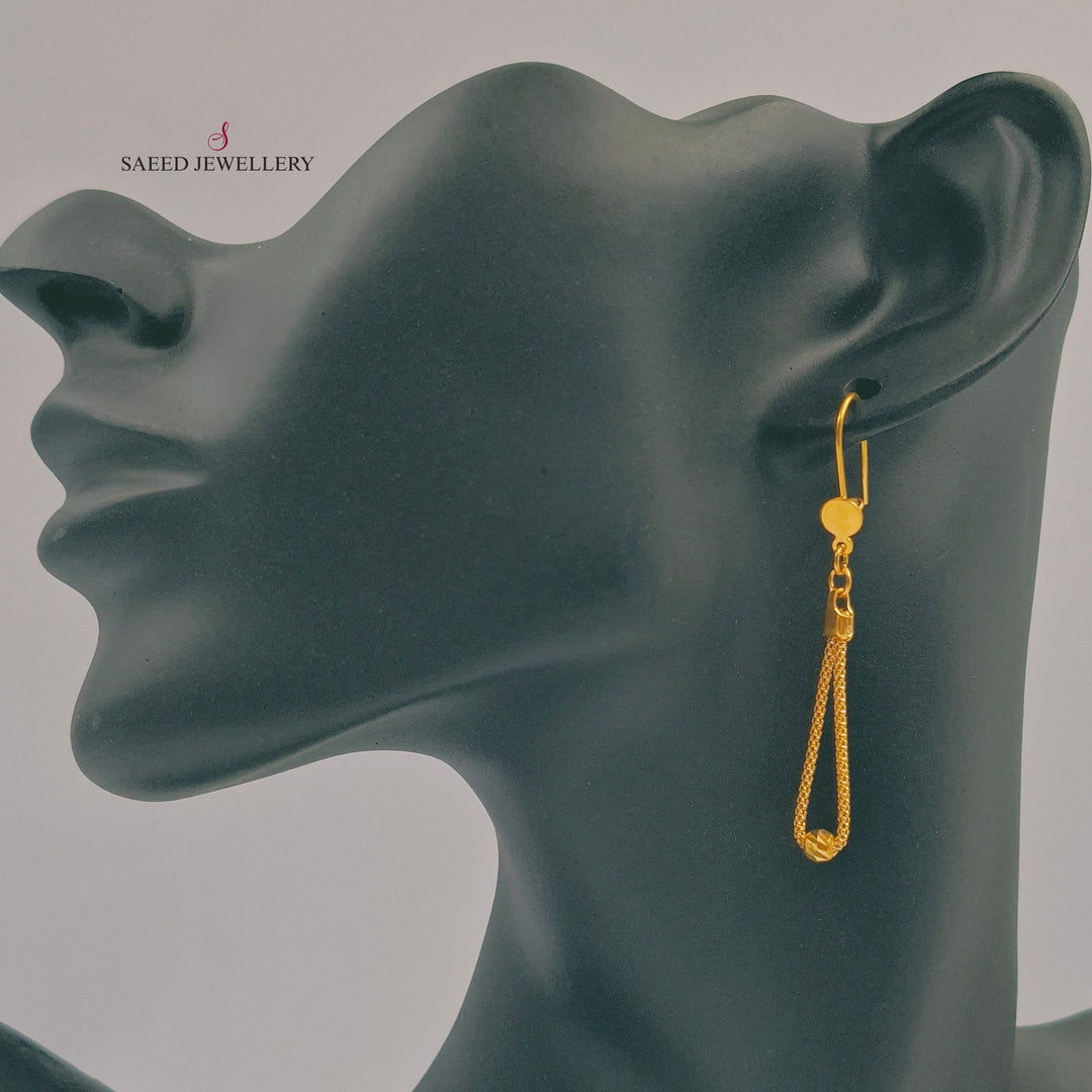 Fancy Earrings Made of 21K Gold by Saeed Jewelry 