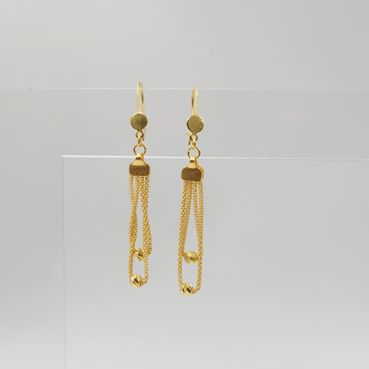 21K حلق فانسي-مجوهرات الشيخ سعيد-Saeed Jewelry 