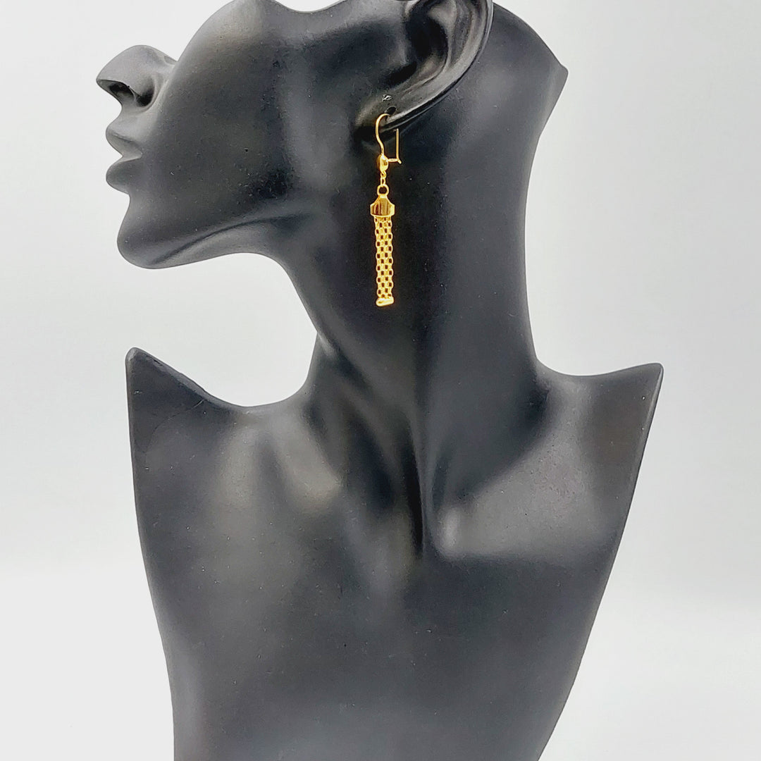 Fancy Earrings Made of 21K Gold by Saeed Jewelry 