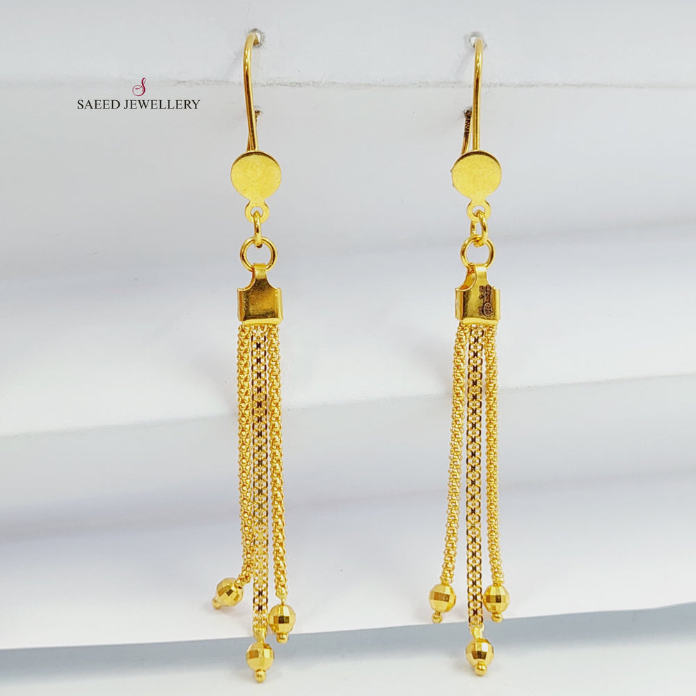 Fancy Earrings Made of 21K Gold by Saeed Jewelry 